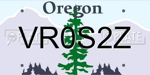 VR0S2Z Oregon License Plate