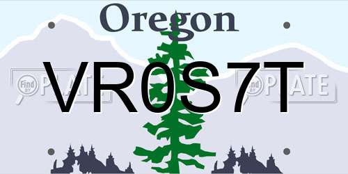 VR0S7T Oregon License Plate