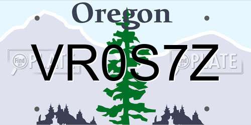 VR0S7Z Oregon License Plate
