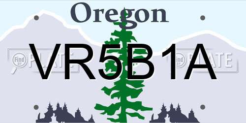VR5B1A Oregon License Plate