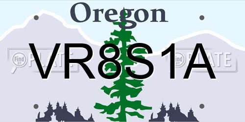 VR8S1A Oregon License Plate