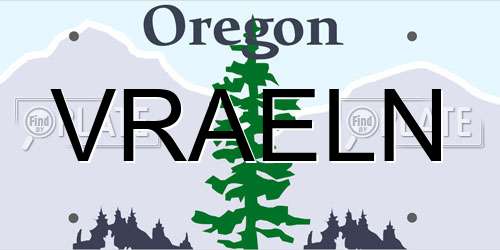 VRAELN Oregon License Plate