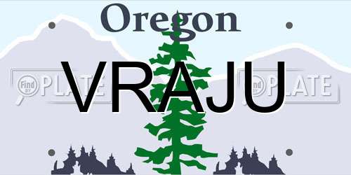 VRAJU Oregon License Plate