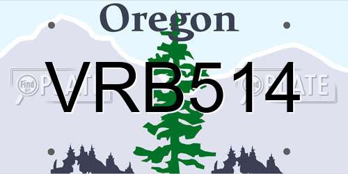 VRB514 Oregon License Plate