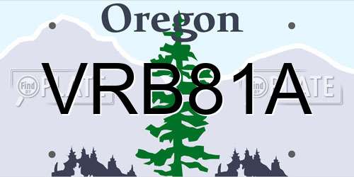 VRB81A Oregon License Plate