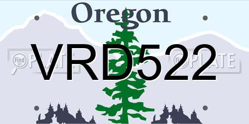 VRD522 Oregon License Plate