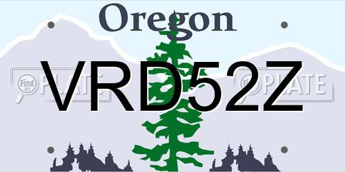 VRD52Z Oregon License Plate