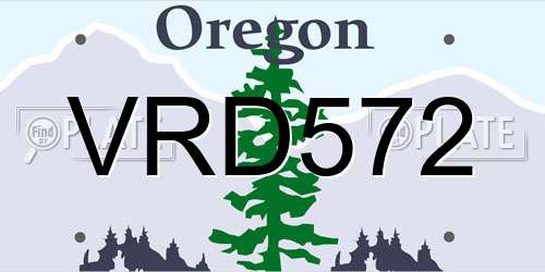 VRD572 Oregon License Plate