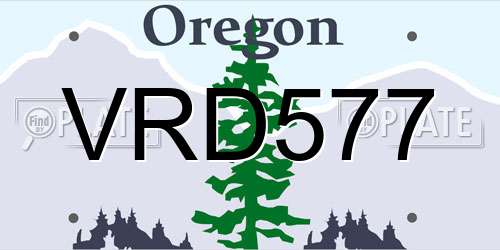 VRD577 Oregon License Plate