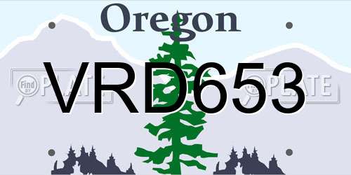 VRD653 Oregon License Plate