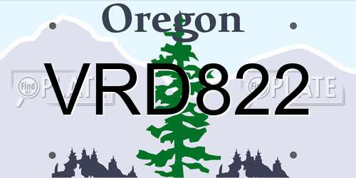 VRD822 Oregon License Plate