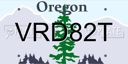 VRD82T Oregon License Plate