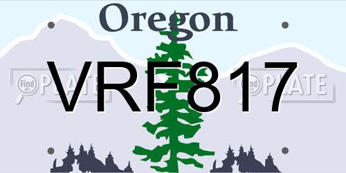 VRF817 Oregon License Plate