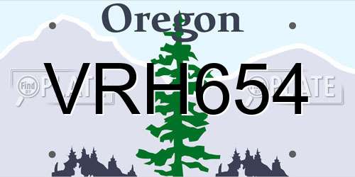VRH654 Oregon License Plate