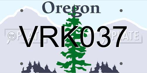 VRK037 Oregon License Plate