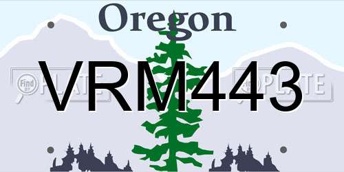 VRM443 Oregon License Plate