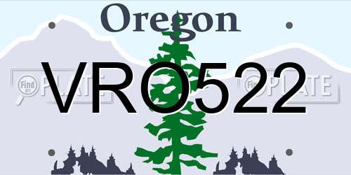 VRO522 Oregon License Plate
