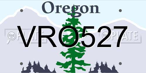 VRO527 Oregon License Plate
