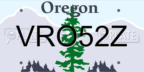 VRO52Z Oregon License Plate