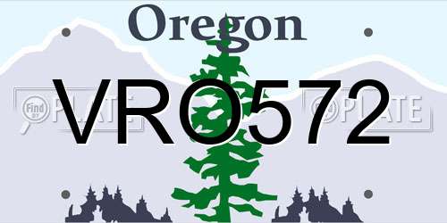 VRO572 Oregon License Plate