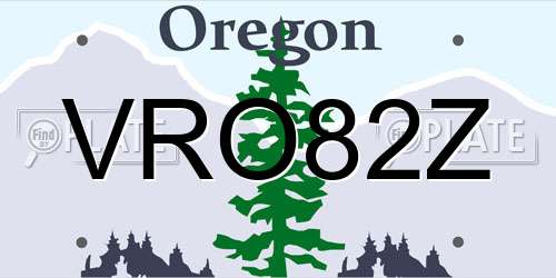VRO82Z Oregon License Plate