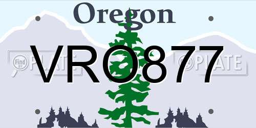VRO877 Oregon License Plate