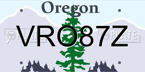 VRO87Z Oregon License Plate