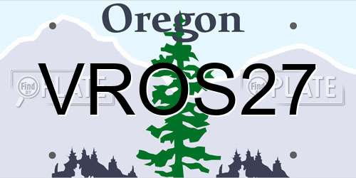 VROS27 Oregon License Plate