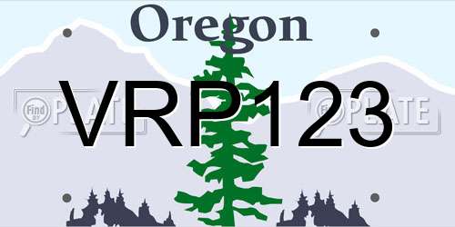 VRP123 Oregon License Plate