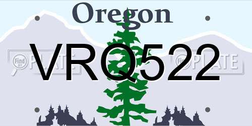 VRQ522 Oregon License Plate