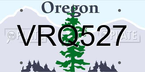 VRQ527 Oregon License Plate