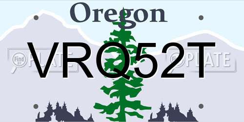 VRQ52T Oregon License Plate