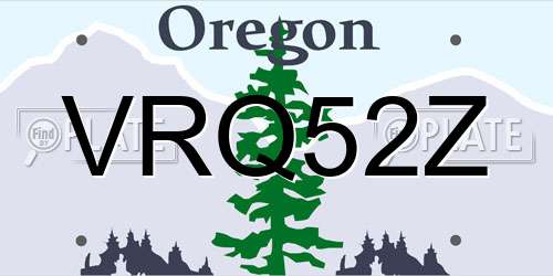 VRQ52Z Oregon License Plate