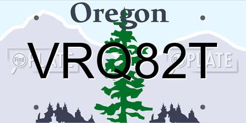 VRQ82T Oregon License Plate