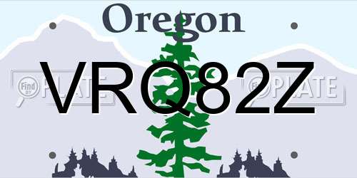 VRQ82Z Oregon License Plate