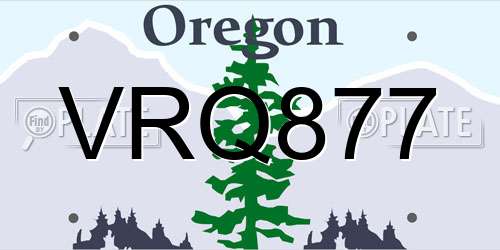 VRQ877 Oregon License Plate