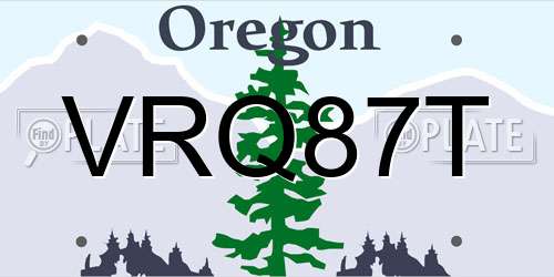 VRQ87T Oregon License Plate
