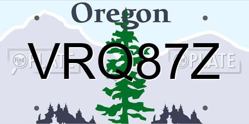 VRQ87Z Oregon License Plate