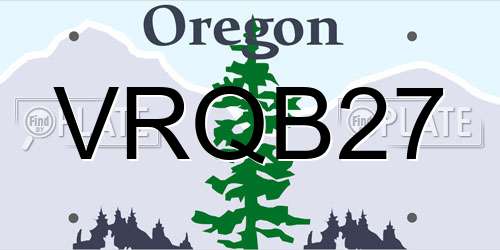 VRQB27 Oregon License Plate