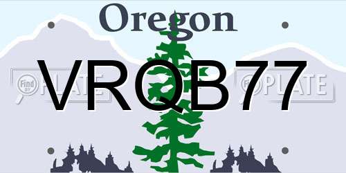 VRQB77 Oregon License Plate