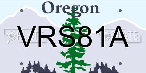 VRS81A Oregon License Plate