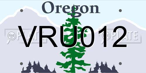 VRU012 Oregon License Plate