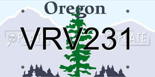 VRV231 Oregon License Plate