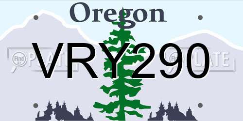 VRY290 Oregon License Plate