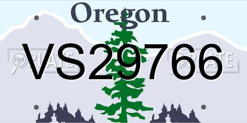 VS29766 Oregon License Plate