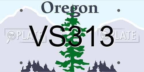 VS313 Oregon License Plate
