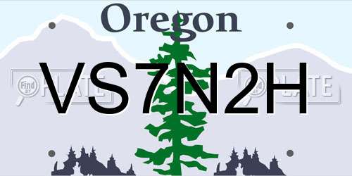 VS7N2H Oregon License Plate