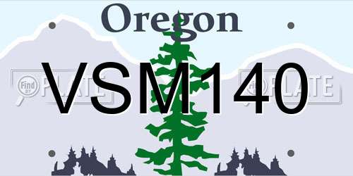VSM140 Oregon License Plate