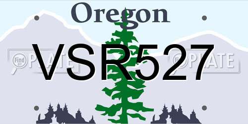 VSR527 Oregon License Plate