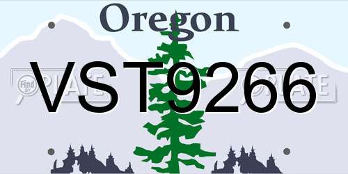 VST9266 Oregon License Plate